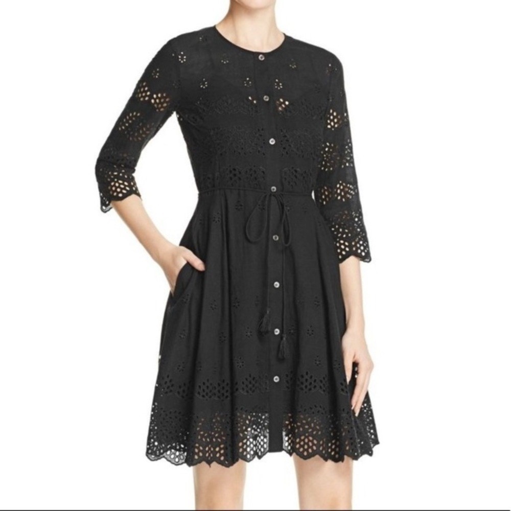 Theory Kalsingas E Eyelet Shirtdress black size 0 NWT